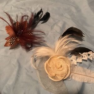 Set of 2 Feather Fascinators